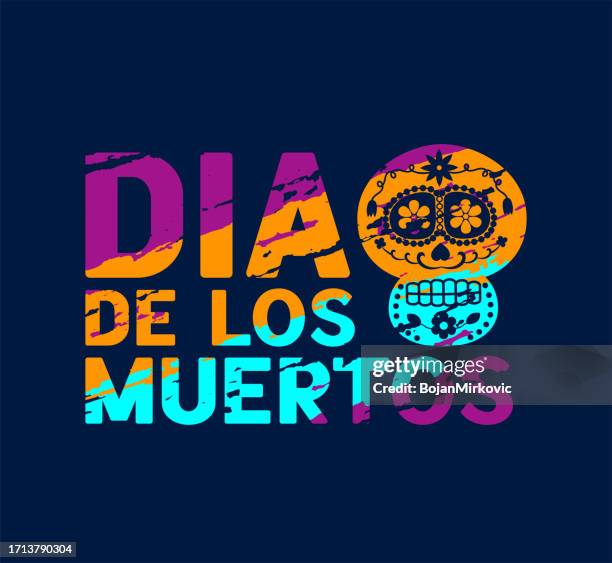 dia de los muertos. day of the dead poster. vector - dia de muertos stock illustrations