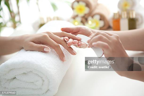 manicure. - beauty spa stock pictures, royalty-free photos & images