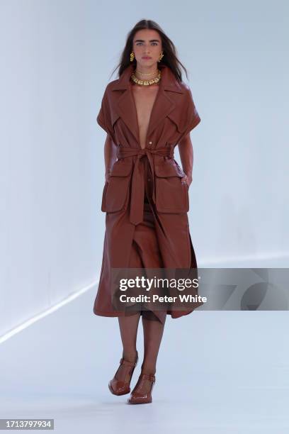 Model walks the runway during the Zimmermann Womenswear Spring/Summer 2024 show as part of Paris Fashion Week on October 02, 2023 in Paris, France.