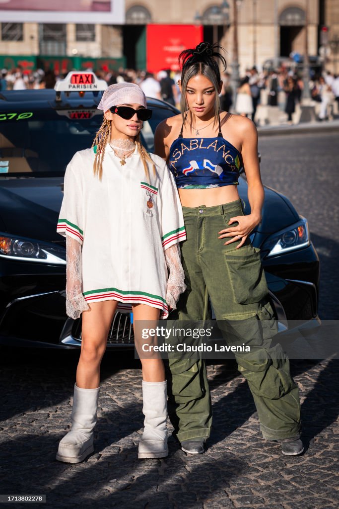 Street Style - Paris Fashion Week - Womenswear Spring/Summer 2024 - Day Seven