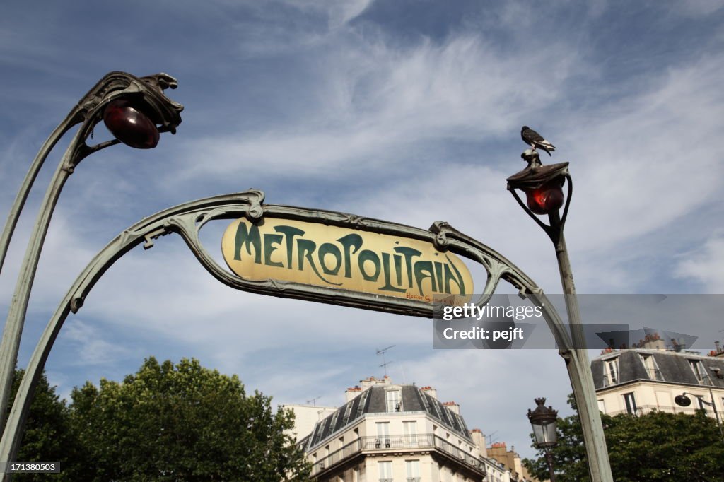 Art Nouveau metro sign, Paris