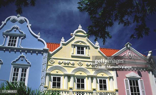 caribbean style - oranjestad stock pictures, royalty-free photos & images