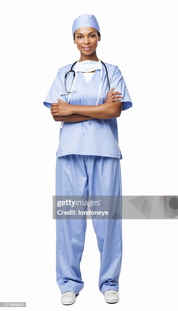 Female Healthcare Professional In Scrubs - Isolted