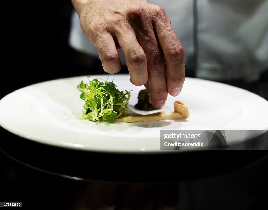 Chef preparing dishes