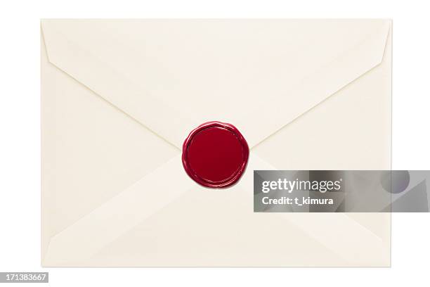 envelope with wax seal - royalty card stock pictures, royalty-free photos & images