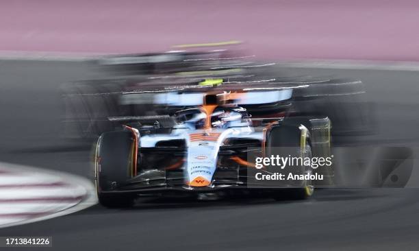 Logan Sargeant of Williams competes at the F1 Qatar Grand Prix at Losail Circuit in Doha, Qatar on October 08, 2023.