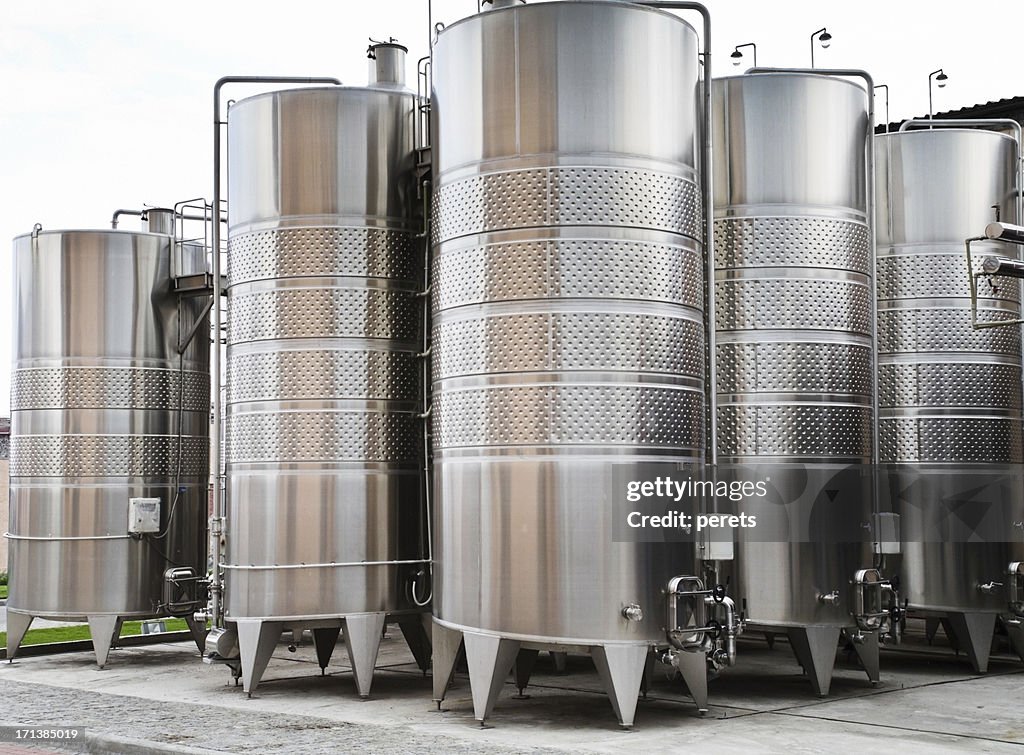 Wine vats on the winery