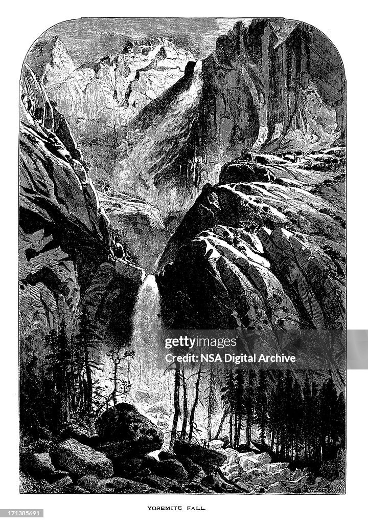 Yosemite Falls, California | Historic American Illustrations
