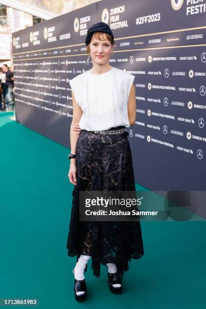 Vicky Krieps attends the photocall of "INGEBORG BACHMANN – REISE IN DIE WüSTE" during the 19th Zurich Film Festival at Kino Corso on October 02, 2023...