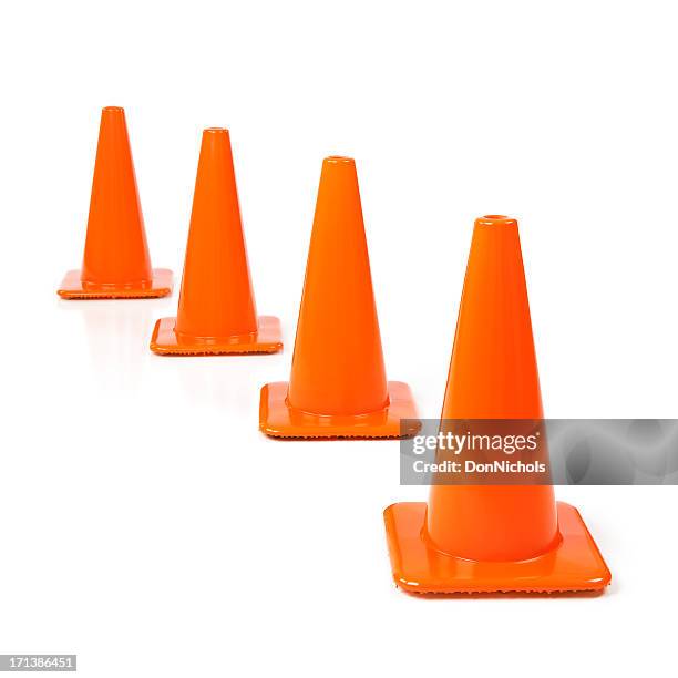 orange traffic cones - kon bildbanksfoton och bilder