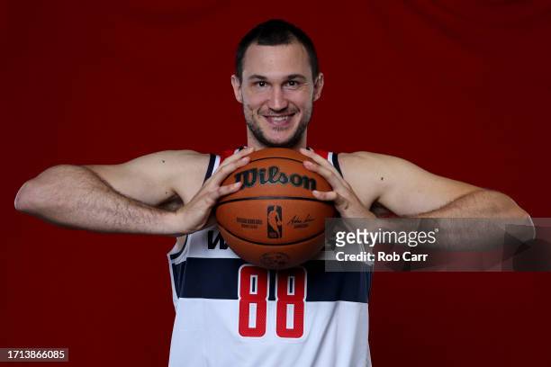 Danilo Gallinari of the Washington Wizards poses for a portrait during media day at Capital One Arena on October 02, 2023 in Washington, DC. NOTE TO...