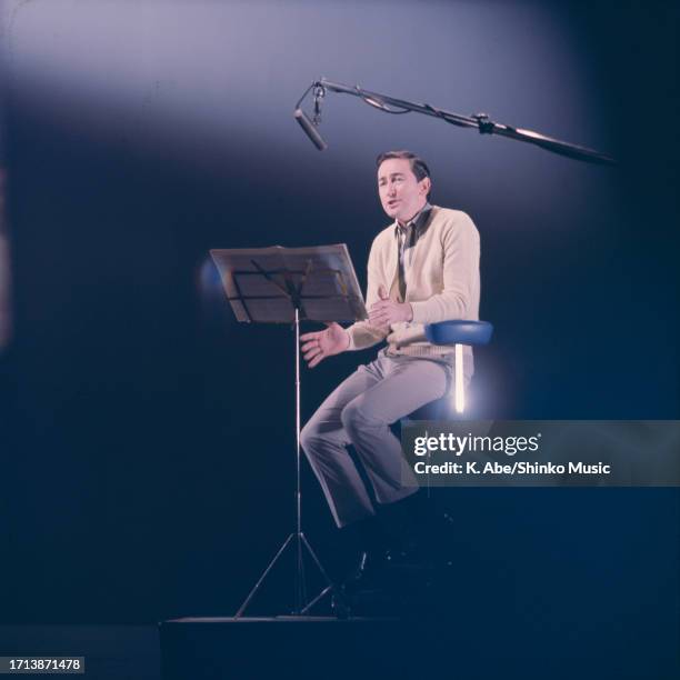 Bob McGrath sings sitting on a high chair, circa 1970s.