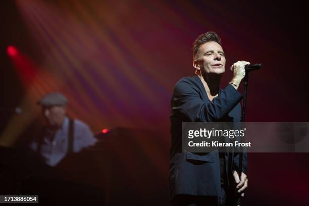 James Prime and Ricky Ross of Deacon Blue perform at The 3Olympia Theatre Dublin on October 02, 2023 in Dublin, Ireland.