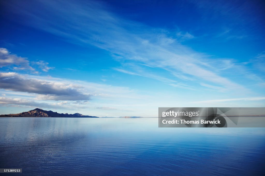 Lake and mountain at sunset