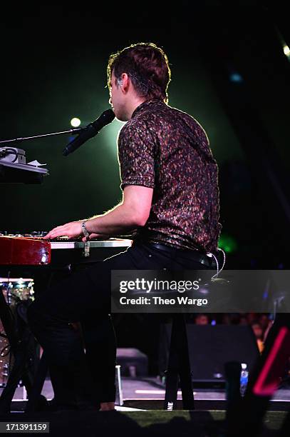 Mark Foster of Foster The People performs onstage at the Firefly Music Festival at The Woodlands of Dover International Speedway on June 23, 2013 in...