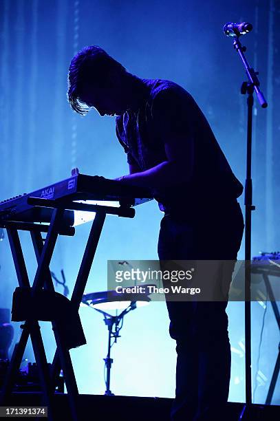 Mark Foster of Foster The People performs onstage at the Firefly Music Festival at The Woodlands of Dover International Speedway on June 23, 2013 in...