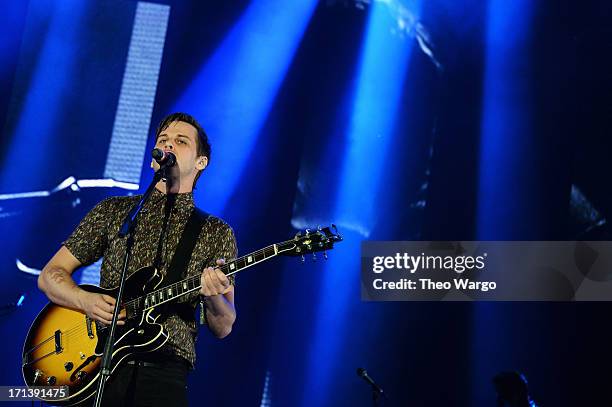 Mark Foster of Foster The People performs onstage at the Firefly Music Festival at The Woodlands of Dover International Speedway on June 23, 2013 in...