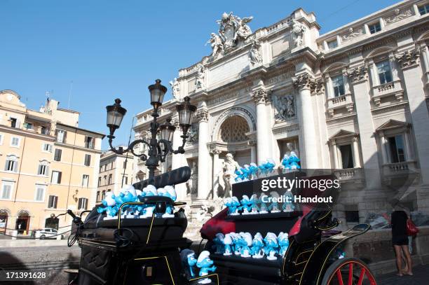 In this handout image provided by Sony Pictures Entertainment, a general view of atmosphere at Global Smurfs Day 2013 celebration on June 22, 2013 in...