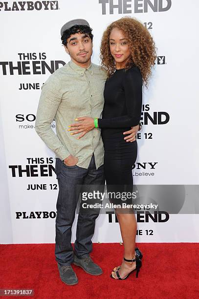 Bonilla and a guest attend the premiere of Columbia Pictures' "This Is The End" at Regency Village Theatre on June 3, 2013 in Westwood, California.