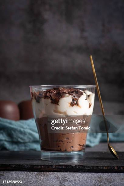 tiramisu dessert in a glass cup - mascarpone stock pictures, royalty-free photos & images
