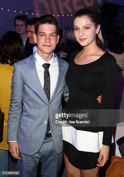 Actors Liam James and and Zoe Levin attend "The Way, Way Back" premiere after party sponsored by DIRECTV during the 2013 Los Angeles Film Festival at...