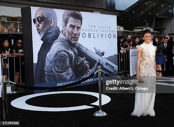 Actress Agnes Monica arrives for the premiere of Universal Pictures' "Oblivion" held at the Dolby Theater on April 10, 2013 in Hollywood, California.