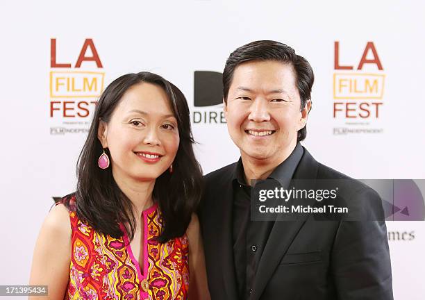 Ken Jeong and his wife arrive at the 2013 Los Angeles Film Festival "The Way, Way Back" closing night gala held at Regal Cinemas L.A. LIVE Stadium 14...