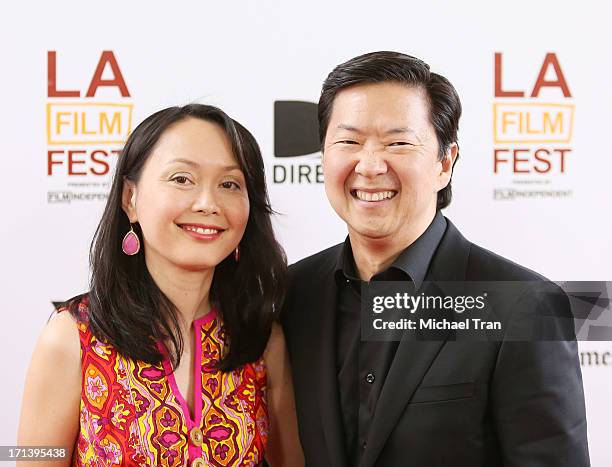 Ken Jeong and his wife arrive at the 2013 Los Angeles Film Festival "The Way, Way Back" closing night gala held at Regal Cinemas L.A. LIVE Stadium 14...