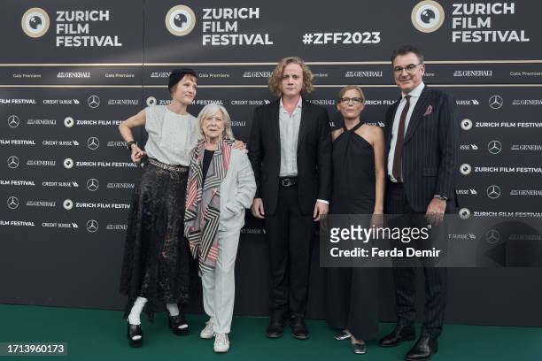 Vicky Krieps, Margarethe von Trotta, Basil Eidenbenz, Katrin Renz and Christian Jungen attend the photocall of "Ingeborg Bachmann – Reise in die...