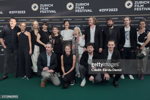 Katrin Renz, Vicky Krieps, Margarethe von Trotta, Basil Eidenbenz and Guests attend the photocall of "Ingeborg Bachmann – Reise in die Wüste" during...