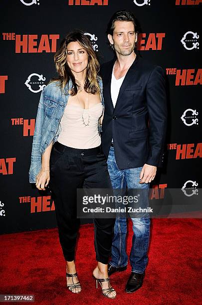 Jennifer Esposito and Louis Dowler attend "The Heat" New York Premiere at the Ziegfeld Theatre on June 23, 2013 in New York City.