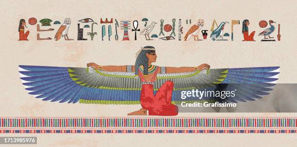 illustrations, cliparts, dessins animés et icônes de la déesse isis épouse d’osiris dieu des enfers illustration - isis