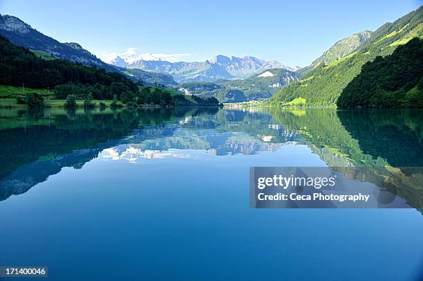 lake lungern - lungern switzerland stock pictures, royalty-free photos & images