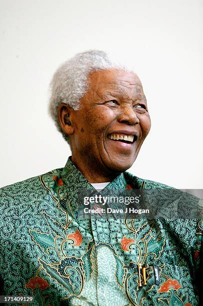 Nelson Mandela attends a photocall ahead of tonight's "46664 Arctic" concert, at the Rica Hotel on June 11, 2005 in Tromso, Norway. The fourth...