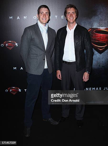 James and Oliver Phelps attend the "Man Of Steel" Australian Premiere at Event Cinemas, George Street on June 24, 2013 in Sydney, Australia.
