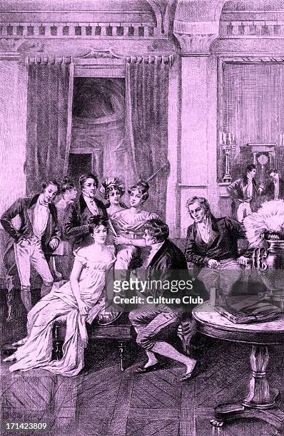 Madame Juliette Recamier's Surrounded by literary and political figures: Charles Rodier, Chateaubriand, Sophie Gay, Benjamin Constant, Mme Ancelot,...