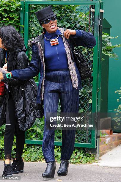 Grace Jones sighted at Wimbledon Tennis on June 24, 2013 in London, England.