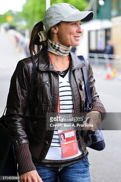 Martina Hingis sighted at Wimbledon Tennis on June 24, 2013 in London, England.