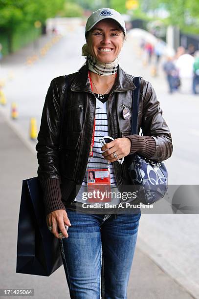 Martina Hingis sighted at Wimbledon Tennis on June 24, 2013 in London, England.