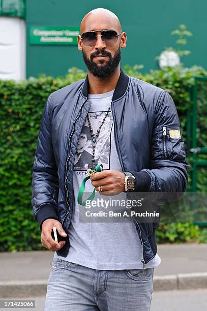 Nicolas Anelka sighted at Wimbleon Tennis on June 24, 2013 in London, England.