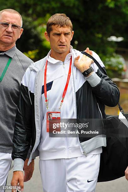 Max Mirnyi sighted at Wimbledon Tennis on June 24, 2013 in London, England.