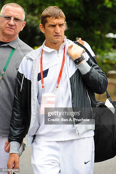 Max Mirnyi sighted at Wimbledon Tennis on June 24, 2013 in London, England.