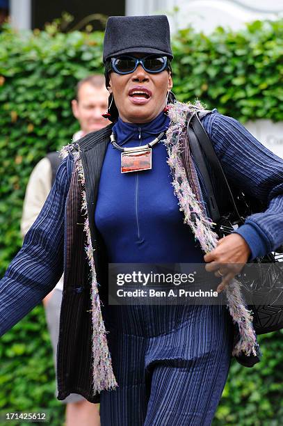 Grace Jones sighted at Wimbledon Tennis on June 24, 2013 in London, England.