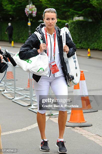 Yaroslava Shvedova sighted at Wimbledon Tennis on June 24, 2013 in London, England.