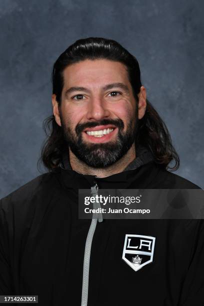 Nate Thompson of the Los Angeles Kings poses for his official headshot for the 2023-2024 season on September 19, 2023 at the Toyota Sports...