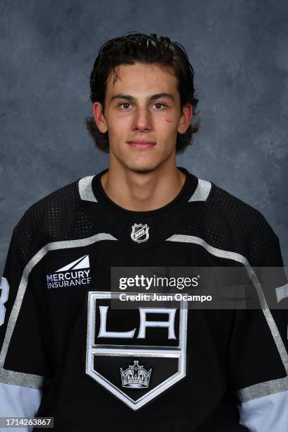 Francesco Pinelli of the Los Angeles Kings poses for his official headshot for the 2023-2024 season on September 19, 2023 at the Toyota Sports...