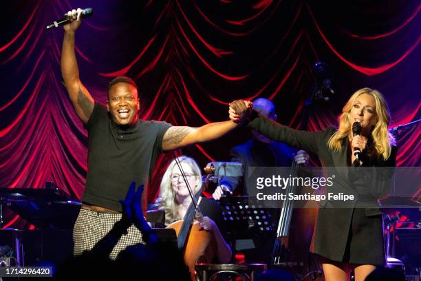Tituss Burgess and Jane Krakowski perform onstage during the Tectonic Theater Project Annual Benefit "A Tectonic Cabaret" at Sony Hall on October 02,...