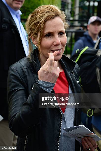 Sally Phillips sighted in Wimbledon on June 24, 2013 in London, England.