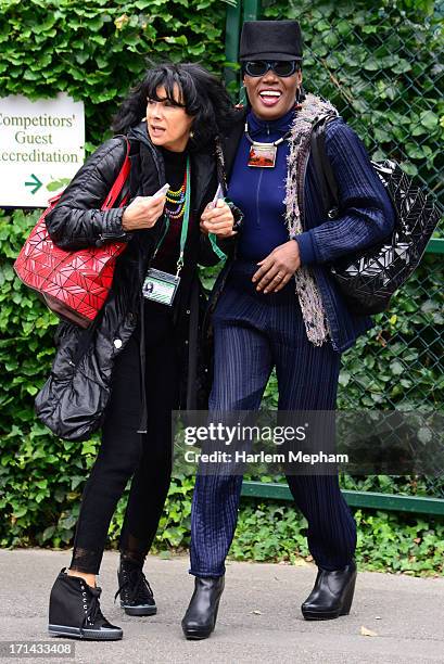 Grace Jones sighted in Wimbledon on June 24, 2013 in London, England.