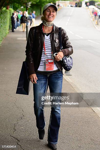 Martina Hingis sighted in Wimbledon on June 24, 2013 in London, England.